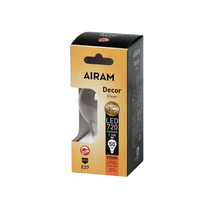 Airam Filament LED-normal light source, Clear-4 filament-dimmable e27-8w Airam