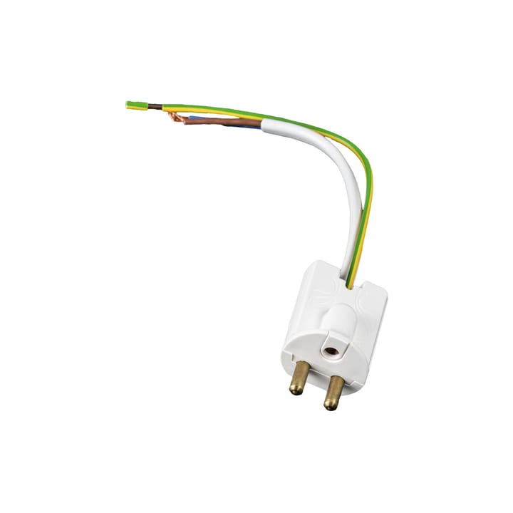 Lamp plug, White, with cable 14 cm, grounded Airam