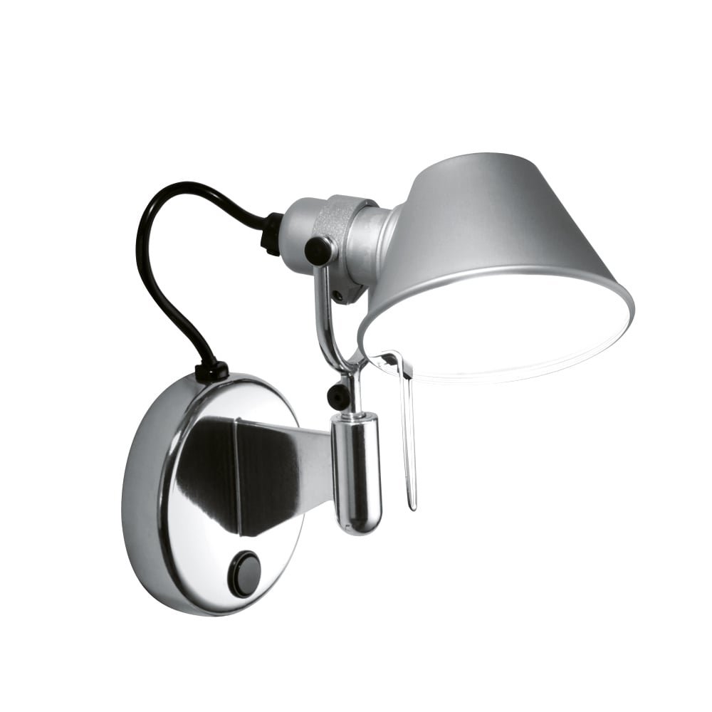 Artemide Tolomeo Micro Faretto Wandleuchte Aluminium, mit on-off Schalter