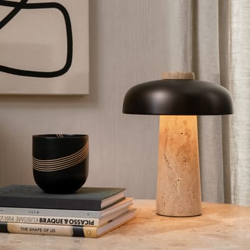 Reverse table lamp - travertin-bronzed brass - Audo Copenhagen