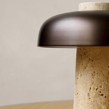 Reverse table lamp - travertin-bronzed brass - Audo Copenhagen