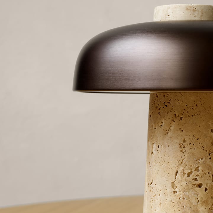 Reverse table lamp, travertin-bronzed brass Audo Copenhagen