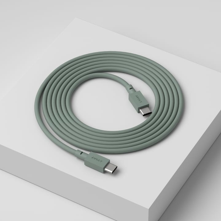 Cable 1 USB-C till USB-C laddningskabel 2 m, Oak green Avolt