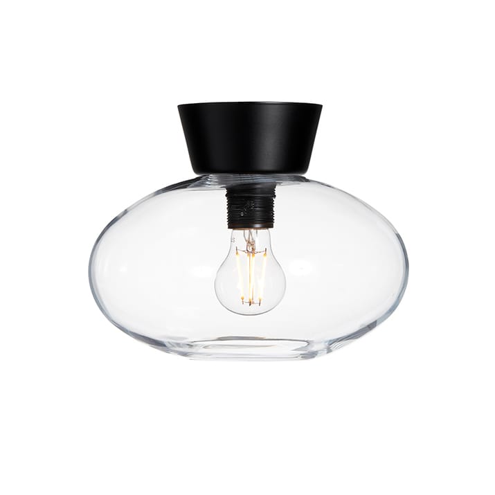 Bulllo ceiling lamp clear glass Ø27 cm, matte black Belid