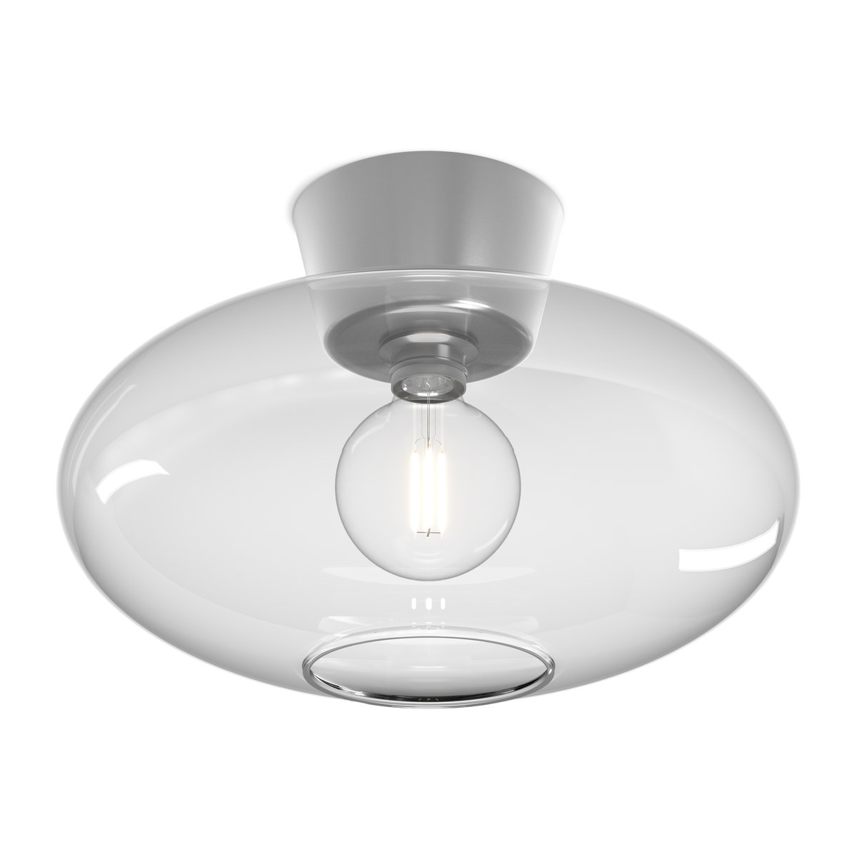 Belid Bullo ceiling lamp XL clear glass Ø38 cm Aluminium