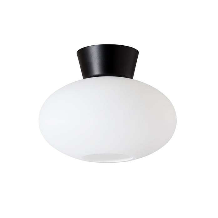 Bullo plafond opalglas Ø27 cm, Mattsvart Belid