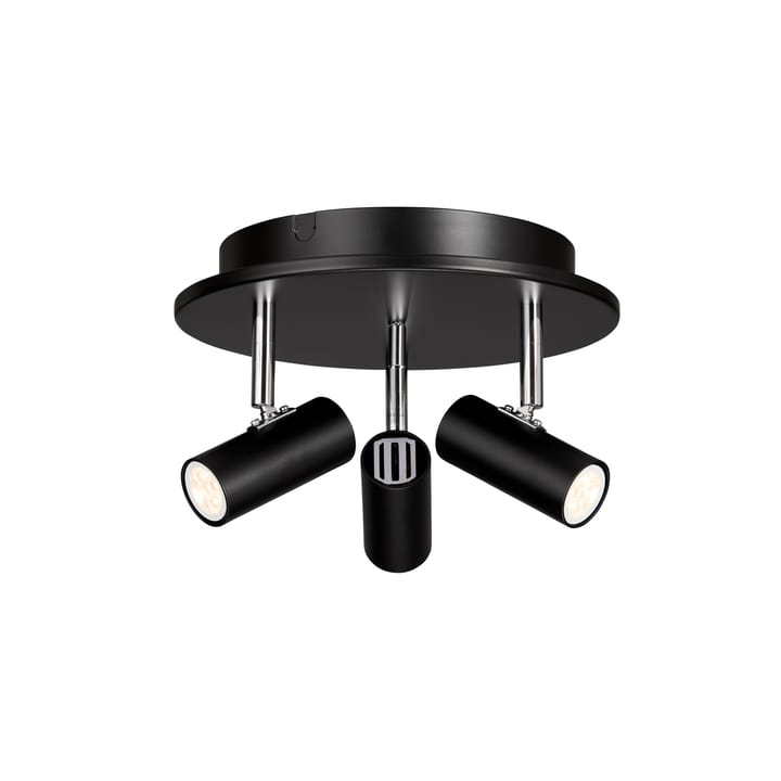 Cato round ceiling spotlight 3 - Matte black-silver - Belid