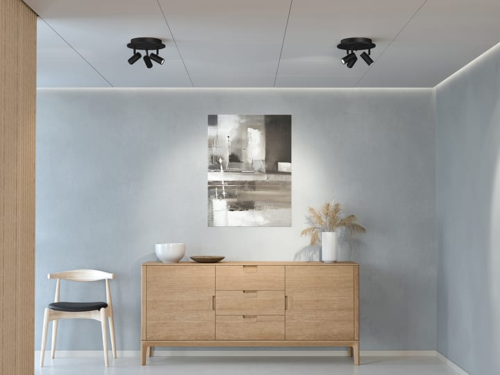 Cato round ceiling spotlight 3, Matte black Belid