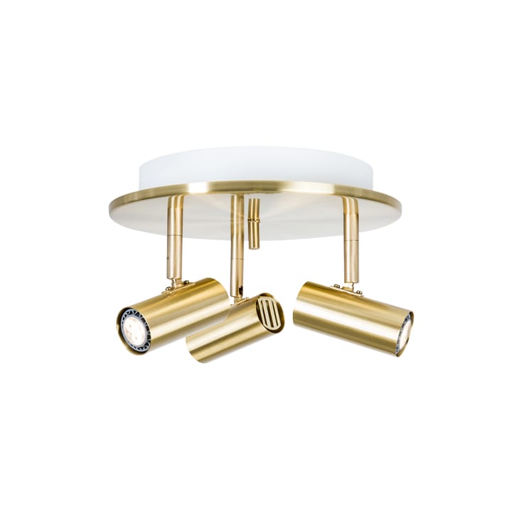 Cato round ceiling spotlight 3, Polished brass Belid