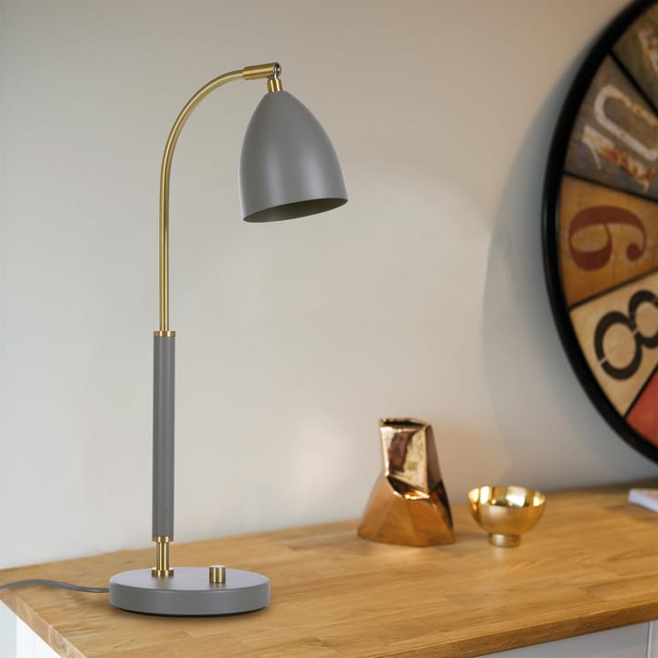 Deluxe table lamp, warm grey, brass Belid