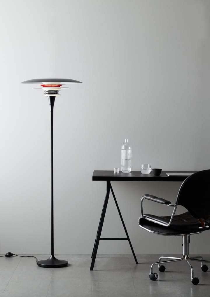 Diablo floor lamp Ø50 cm, Matte black-smooth red Belid