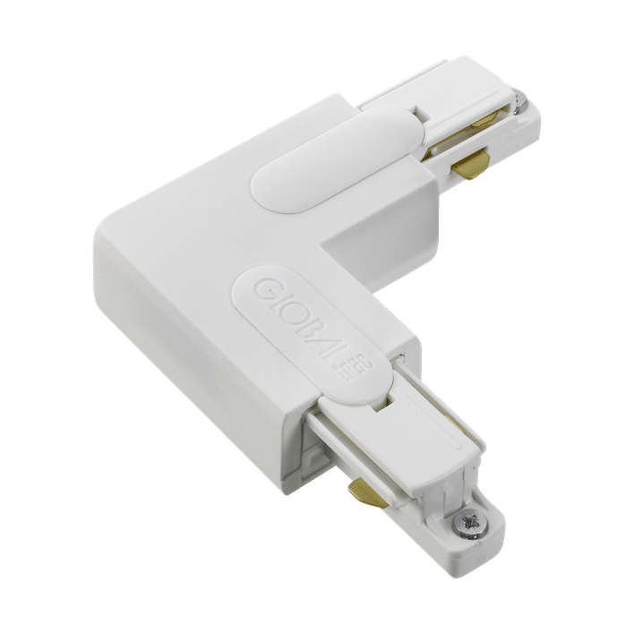GB35-3 L-connector for global track, Matte white Belid