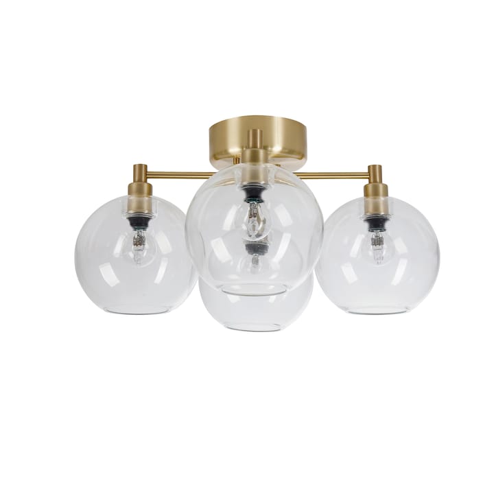 Gloria ceiling lamp, brass, clear glass Belid