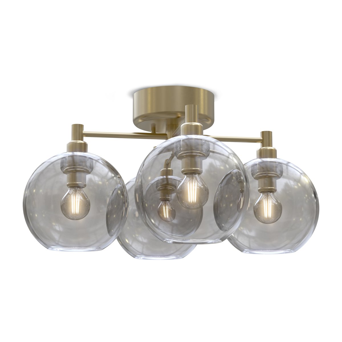 Belid Gloria ceiling lamp brass-smoke coloured glass