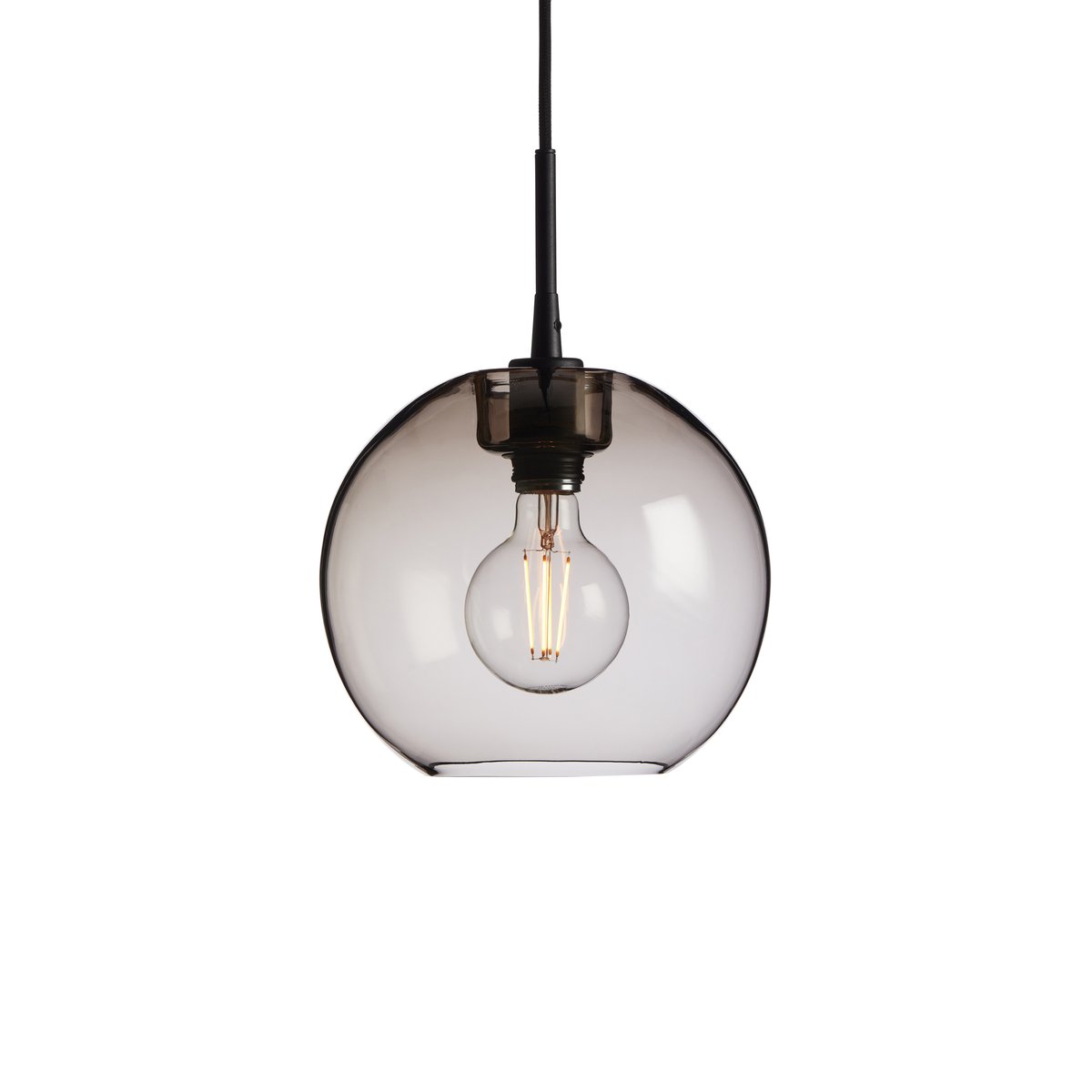 Belid Gloria pendant lamp Ø26 cm Black-smoke coloured glass