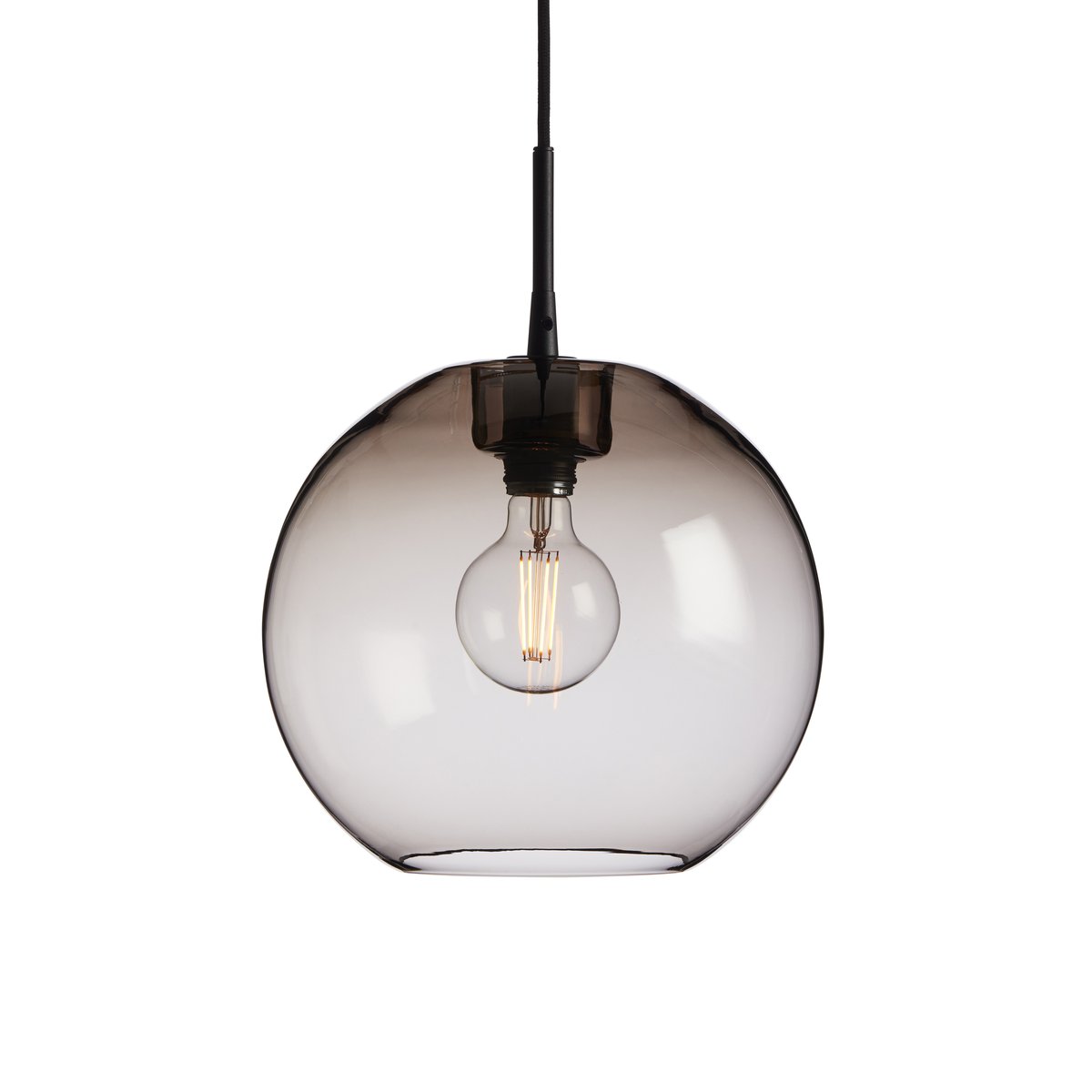 Belid Gloria pendant lamp Ø32 cm Black-smoke coloured glass