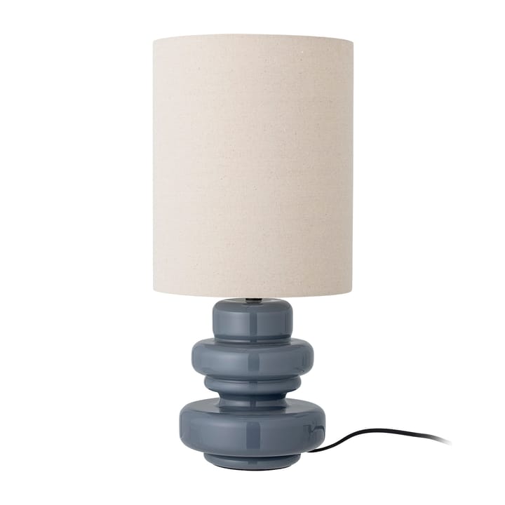 Fabiola table lamp Ø24x51 cm, Blue glass-linen Bloomingville