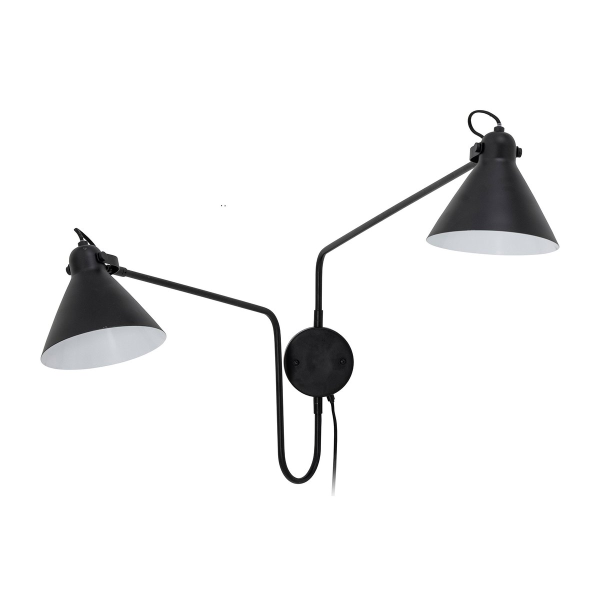 Bloomingville Felicity wall lamp - double arm Black iron