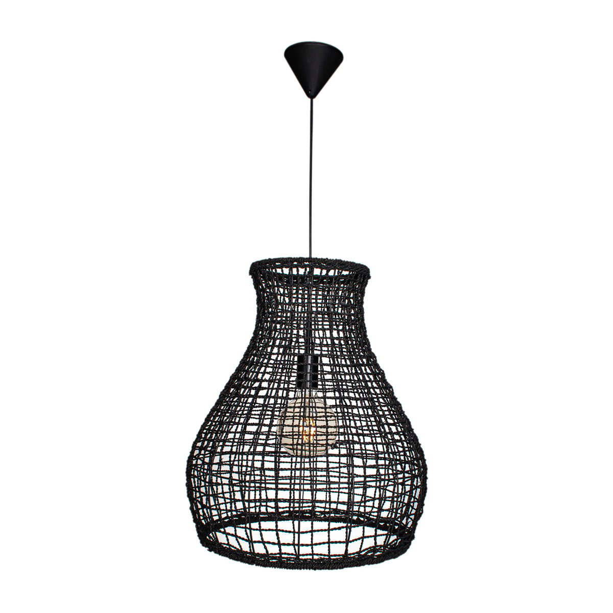 By Rydéns Seagrass ceiling lamp Black