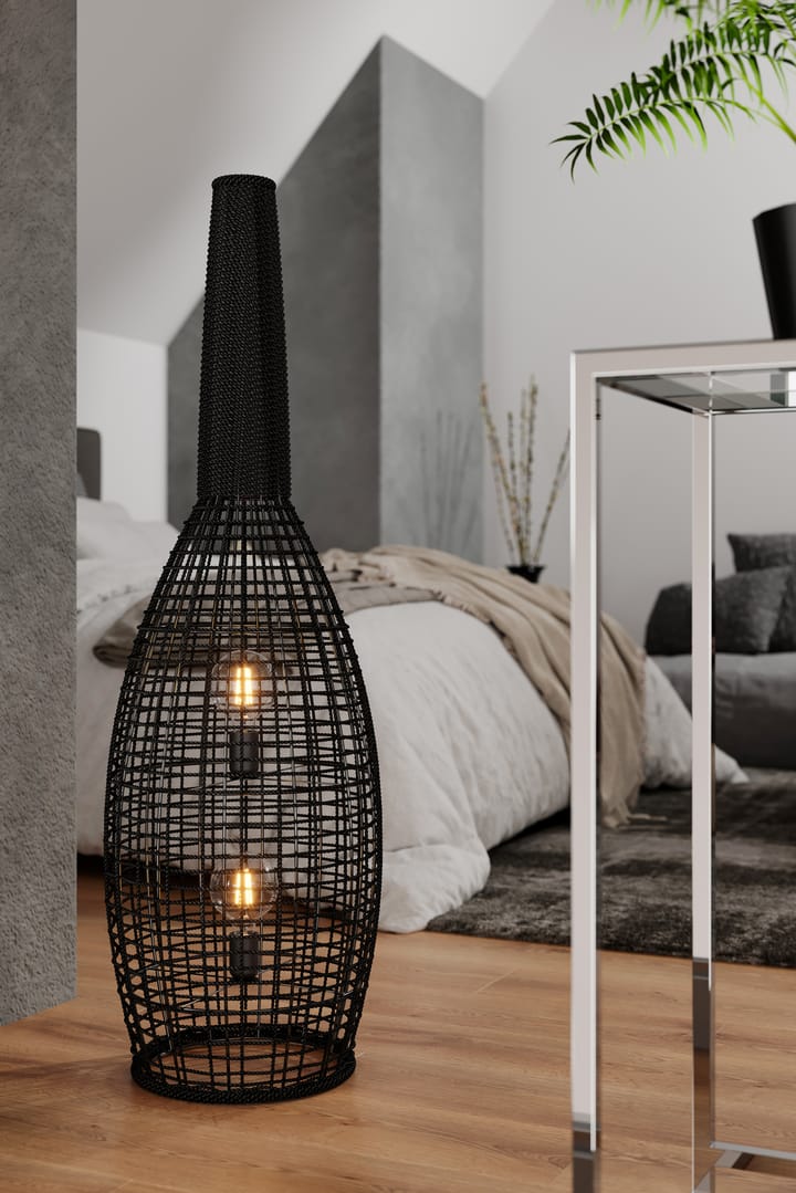 Seagrass floor lamp, black By Rydéns