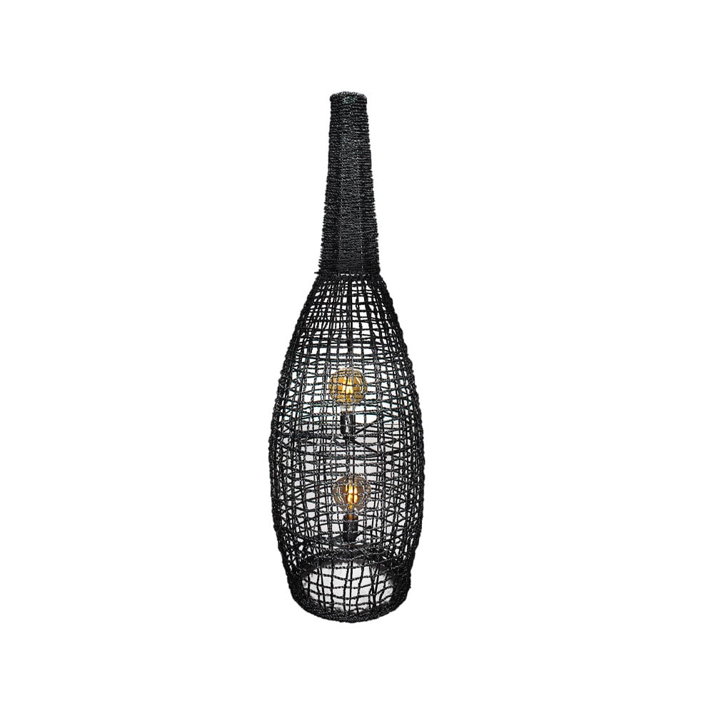 By Rydéns Seagrass floor lamp black