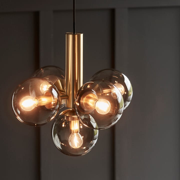 Avenue 43 ceiling lamp, Brass smoke-coloured glass CO Bankeryd