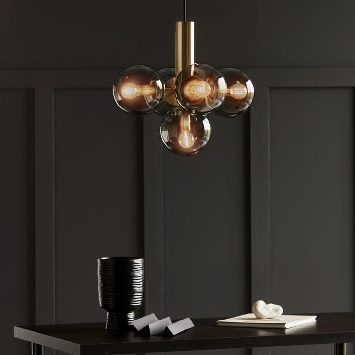 Avenue 43 ceiling lamp, Brass smoke-coloured glass CO Bankeryd