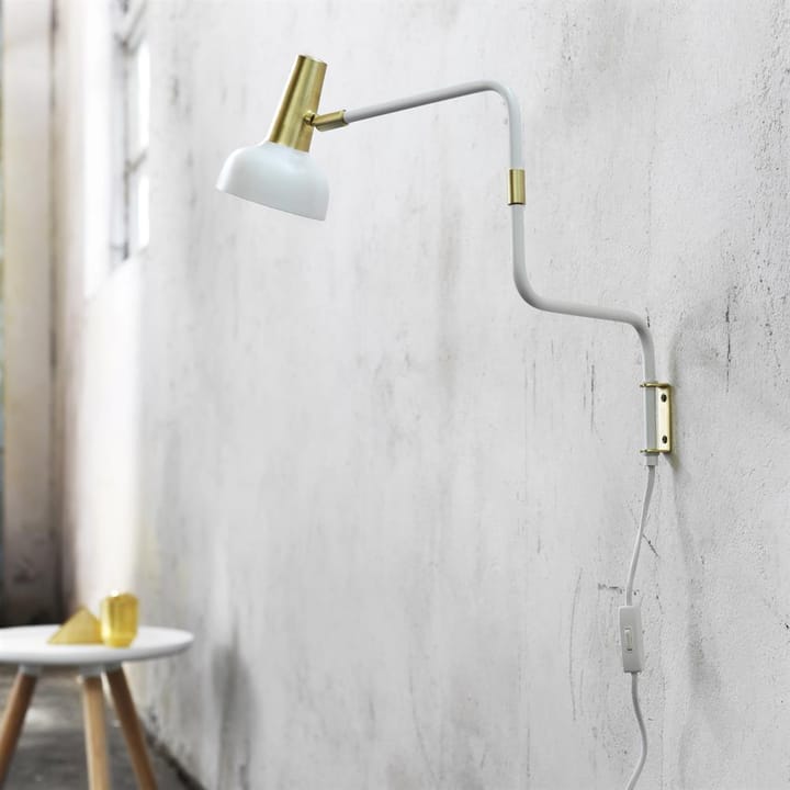 Ray wall lamp, white-brass CO Bankeryd