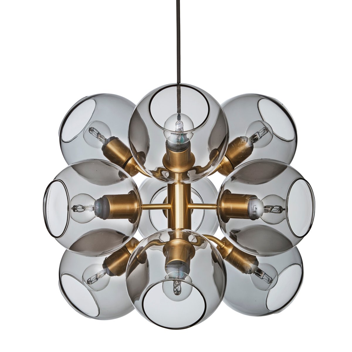 CO Bankeryd Tage pendant brass-smoke coloured glass