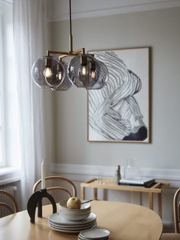 Ture pendant lamp 30 cm - brass-smoke coloured glass - CO Bankeryd