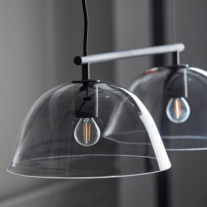 Wendo 70 ceiling lamp smoke-coloured glass, black CO Bankeryd