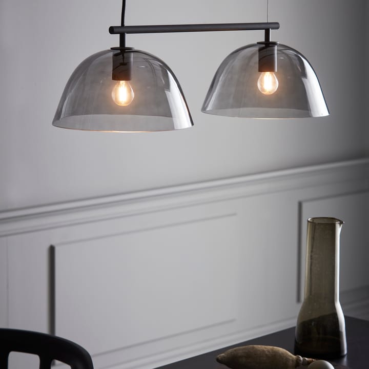 Wendo 70 ceiling lamp smoke-coloured glass, black CO Bankeryd