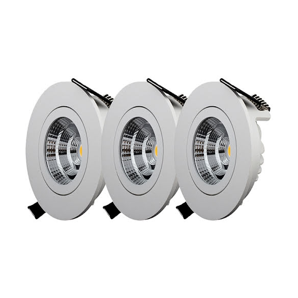 Designlight Designlight Downlight neigbar inklusive Treiber und Verkabelung 3er-Pack QB-301MW Weiß