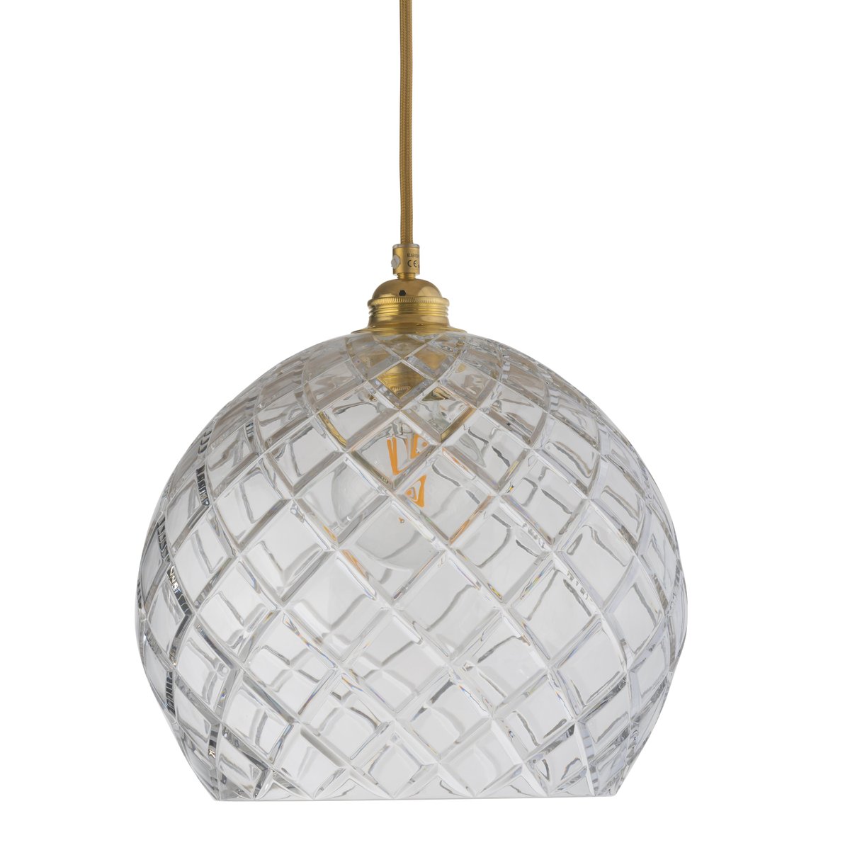 EBB & FLOW Rowan ceiling lamp Chrystal Ø 28 cm medium + gold-coloured cord