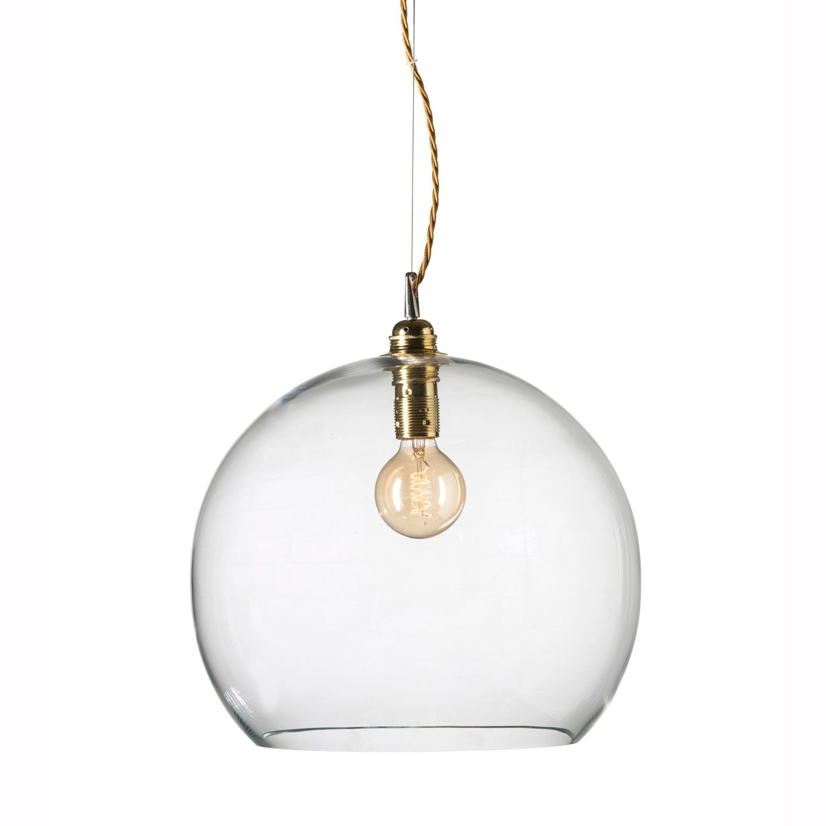 EBB & FLOW Rowan pendant lamp Ø 39 cm clear, gold cord