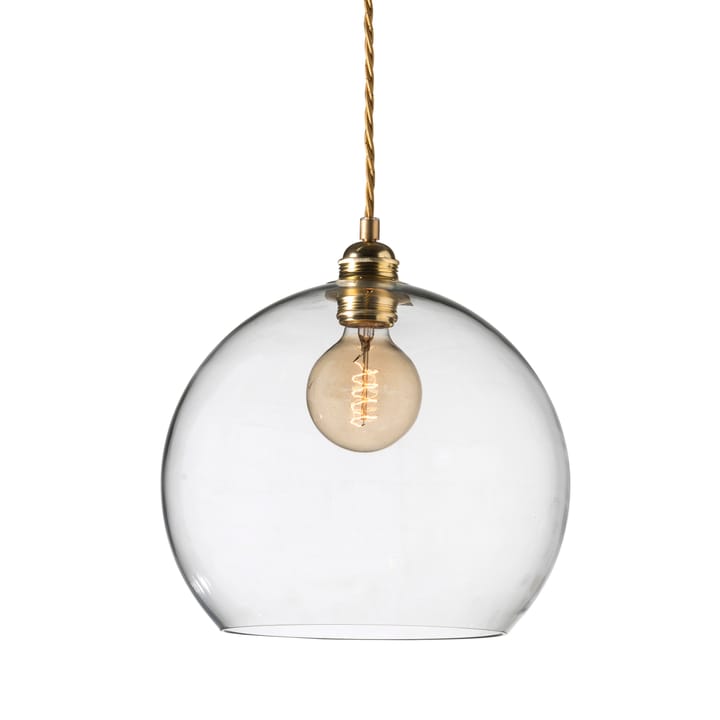 Rowan pendant lamp L, Ø 28 cm, clear, gold cord EBB & FLOW