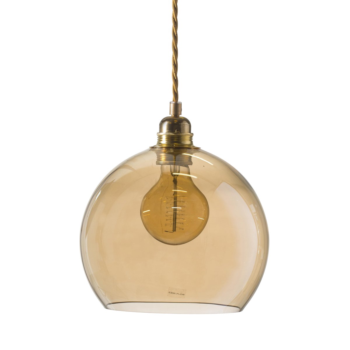 EBB & FLOW Rowan pendant lamp M, Ø 22 cm golden smoke