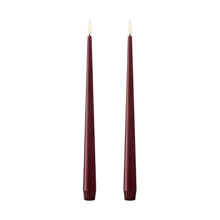 ester & erik taper candle LED 30 cm 2-pack - 44/2 Deep Wine - Ester & erik