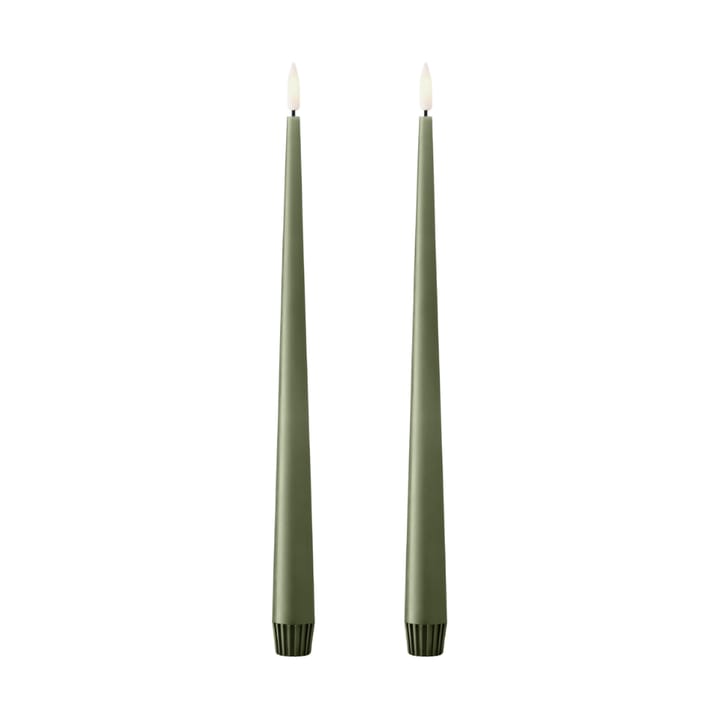 ester & erik taper candle LED 30 cm 2-pack - 70 Green Soil - Ester & erik