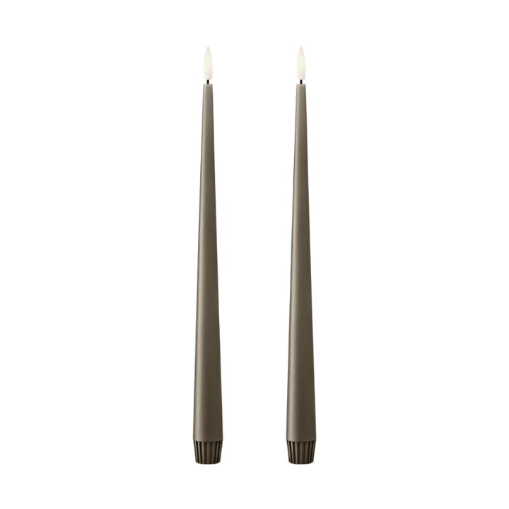 ester & erik taper candle LED 30 cm 2-pack - 77 Caviar - Ester & erik