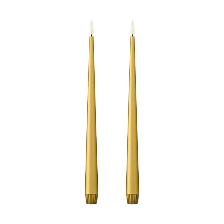 ester & erik taper candle LED 30 cm 2-pack - 90 Gold Metallic - Ester & erik