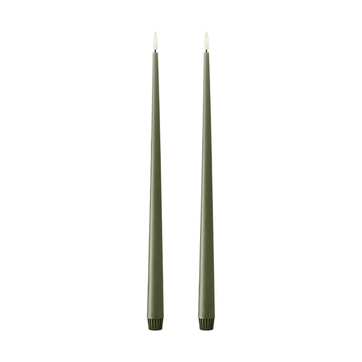 ester & erik taper candle LED 40 cm 2-pack - 70 Green Soil - Ester & erik