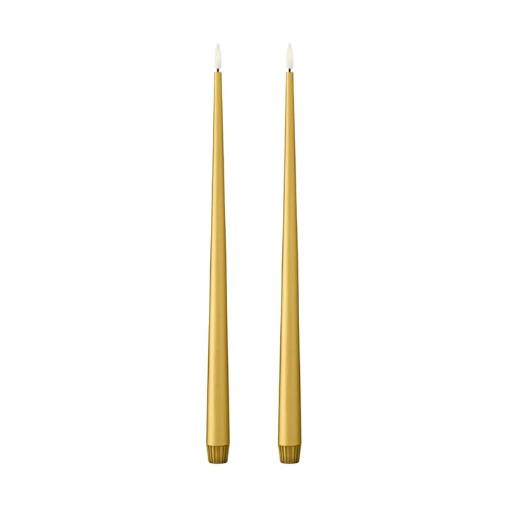 ester & erik taper candle LED 40 cm 2-pack - 90 Gold Metallic - Ester & erik