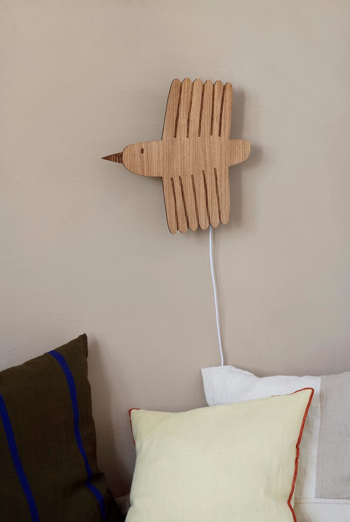 Bird wall lamp, Oiled oak ferm LIVING