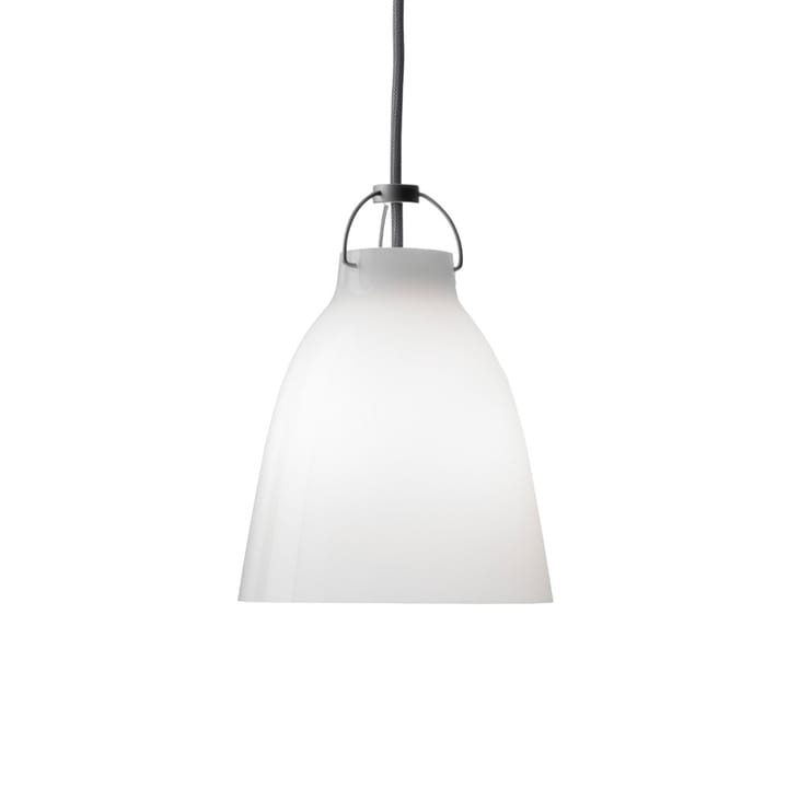 Caravaggio 1 Pendant, White opal glass-grey textile cord Fritz Hansen