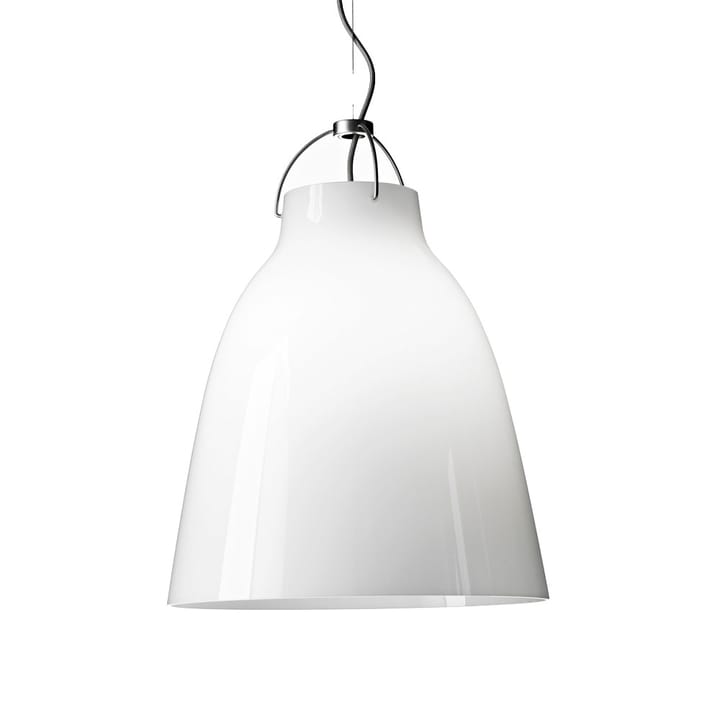 Caravaggio Opal P3 pendant lamp - White opal glass-silver grey cord - Fritz Hansen