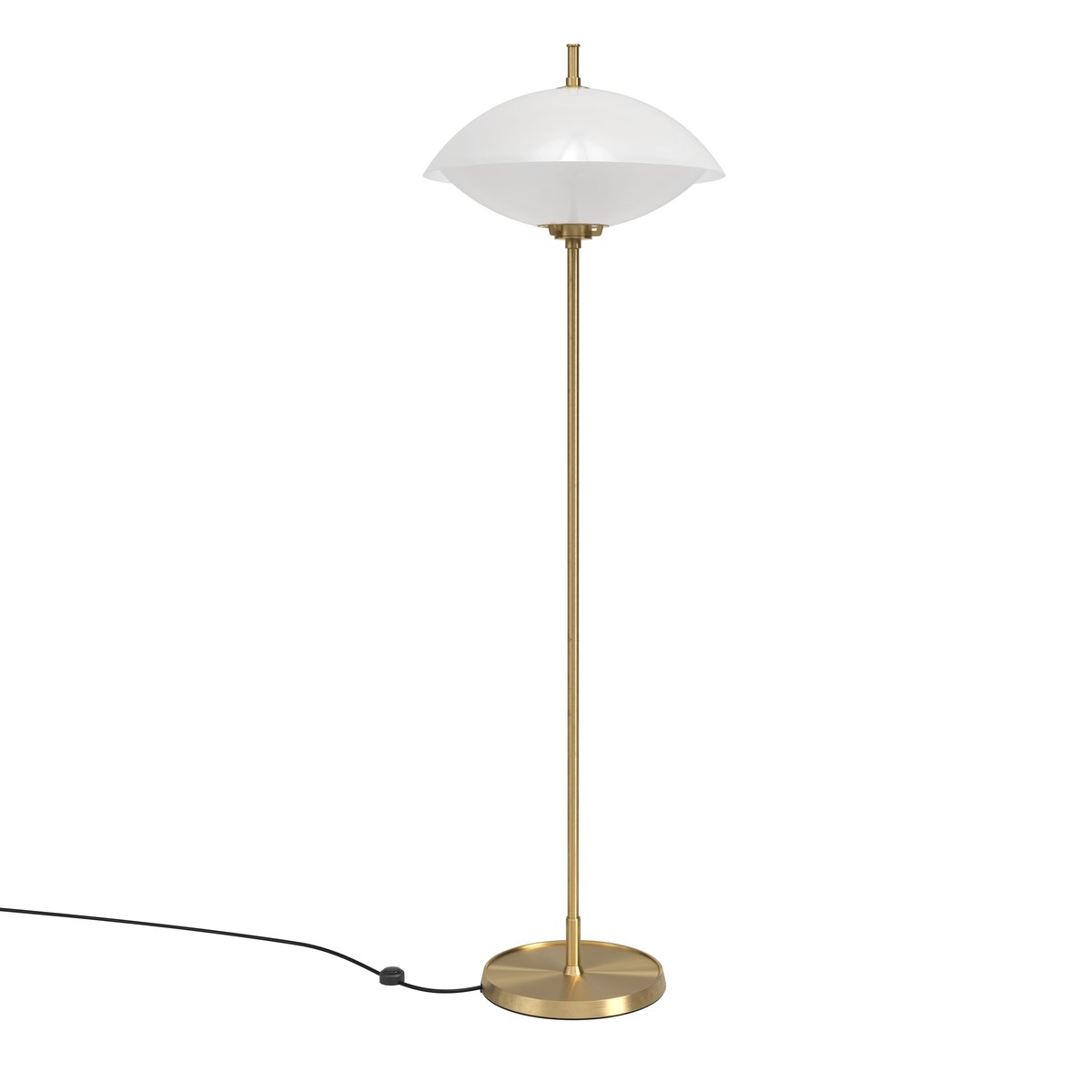 Fritz Hansen Clam floor lamp 128 cm Opal-brass