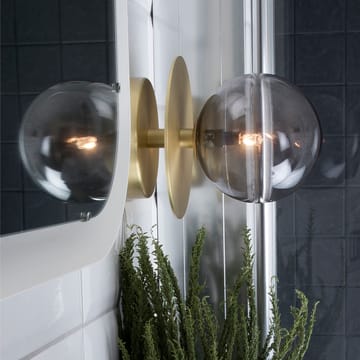 Art Deco 24 IP44 wall lamp - Smoke/brushed brass - Globen Lighting