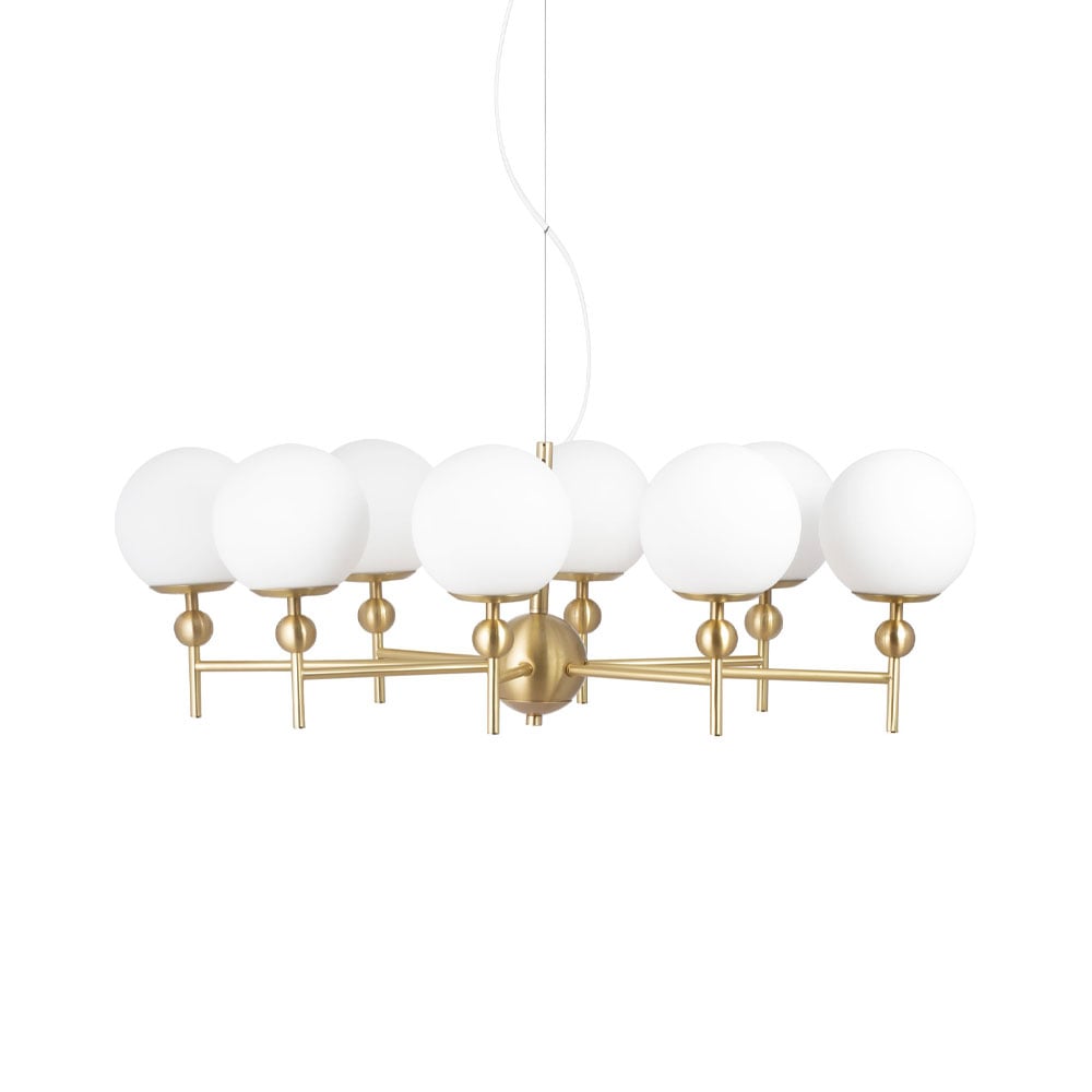 Globen Lighting Astrid Pendant Brass/white, 8 lamps