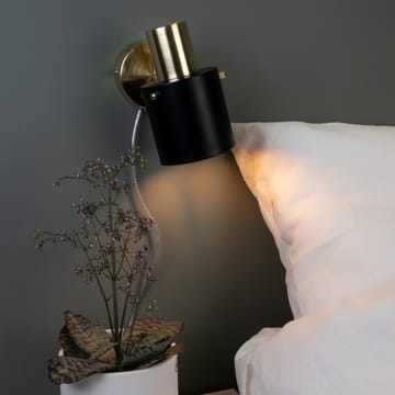 Clark 1 wall lamp - Black-brushed brass - Globen Lighting